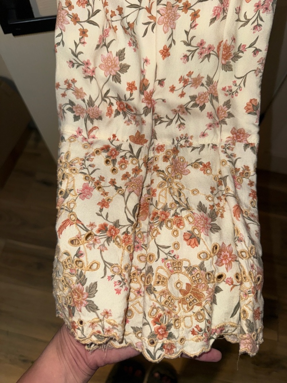 American Eagle Outfitters Cream Floral Wide-Leg Jumpsuit - Picture 5 of 8